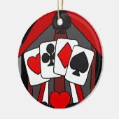 おもしろいの芸術的なトランプの抽象美術 セラミックオーナメント (左)