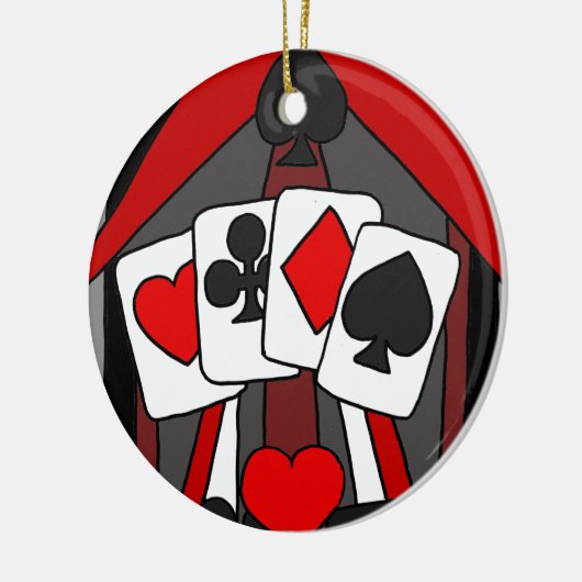 おもしろいの芸術的なトランプの抽象美術 セラミックオーナメント (左)