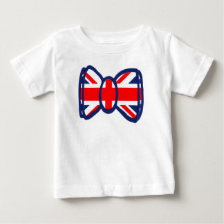 おもしろいの英国国旗のちょうネクタイの芸術のギフト ベビーTシャツ