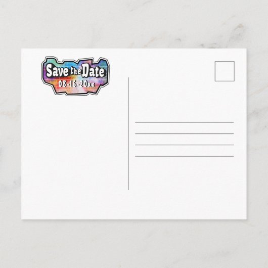 おもしろいの落書きの壁の家族会の保存日付 案内ポストカード (裏面)