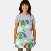 おもしろいの虹と傘の漫画のパターン エプロン (インサイチュ)