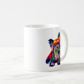 おもしろいの虹のヨークシャーテリア コーヒーマグカップ (正面右)