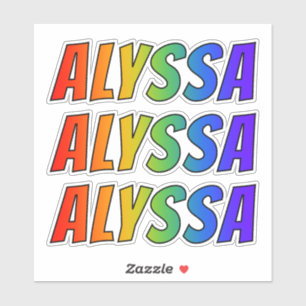おもしろいの虹の着色の名"ALYSSA" シール