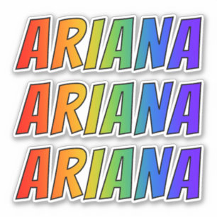 おもしろいの虹の着色の名"ARIANA" シール