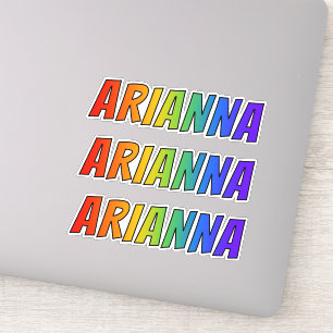 おもしろいの虹の着色の名"ARIANNA" シール