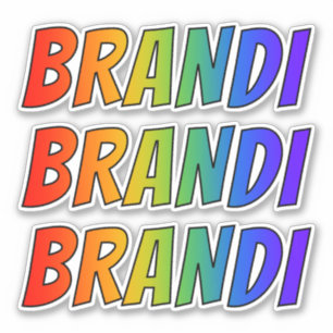 おもしろいの虹の着色の名"BRANDI" シール