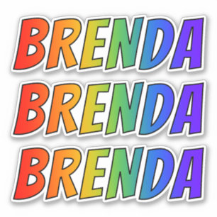 おもしろいの虹の着色の名"BRENDA" シール