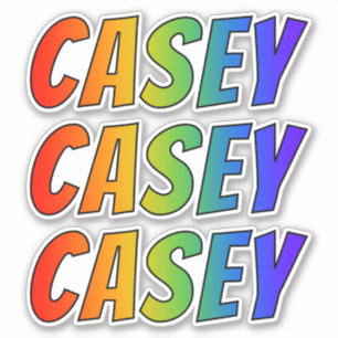 おもしろいの虹の着色の名"CASEY" シール
