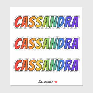 おもしろいの虹の着色の名"CASSANDRA" シール