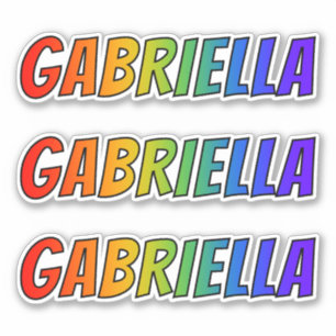 おもしろいの虹の着色の名"GABRIELLA" シール