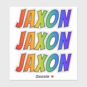 おもしろいの虹の着色の名"JAXON" シール