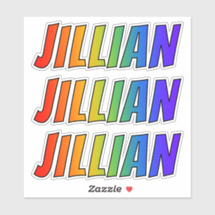 おもしろいの虹の着色の名"JILLIAN" シール