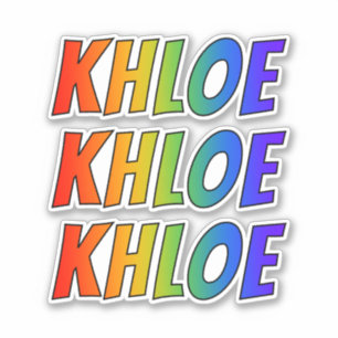 おもしろいの虹の着色の名"KHLOE" シール