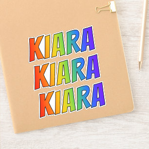 おもしろいの虹の着色の名"KIARA" シール