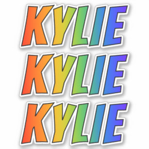 おもしろいの虹の着色の名"KYLIE" シール