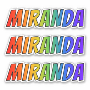 おもしろいの虹の着色の名"MIRANDA" シール