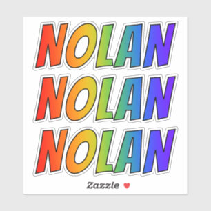 おもしろいの虹の着色の名"NOLAN" シール