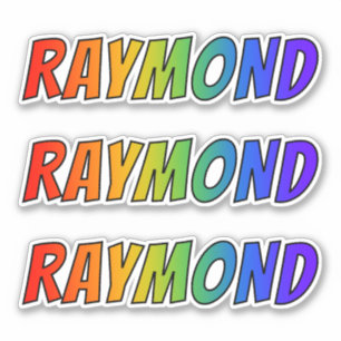 おもしろいの虹の着色の名"RAYMOND" シール