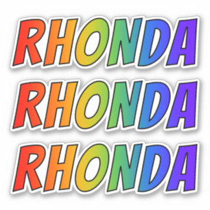 おもしろいの虹の着色の名"RHONDA" シール