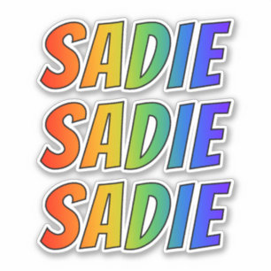 おもしろいの虹の着色の名"SADIE" シール