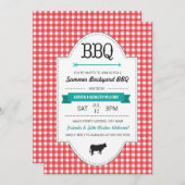 おもしろいの裏庭BBQの招待 招待状 (正面/裏面)
