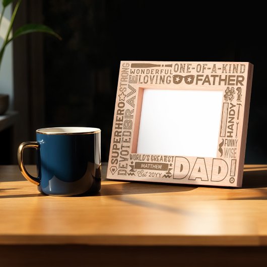 おもしろいの言葉#1父の日の記念パパの贈り物 レーザー彫刻フレーム