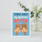 おもしろいの言葉punあなたは私の重要なotterロマンチックである ポストカード (スタンド正面)