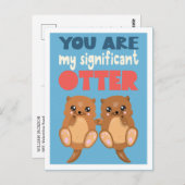 おもしろいの言葉punあなたは私の重要なotterロマンチックである ポストカード (正面/裏面)