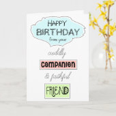 おもしろいの誕生日おめでとうさん カード (黄色い花)