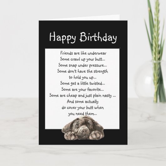おもしろいの誕生日をカバーする友お尻 カード (正面)