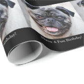 おもしろいの誕生日、かわいいパグ、ギフト用包装紙 ラッピングペーパー (ロールコーナー)