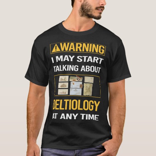 おもしろいの警告deltiologyはがき tシャツ (正面)