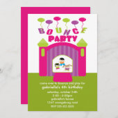 おもしろいの跳ね上がりの家の誕生会 招待状 (正面/裏面)