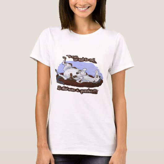 おもしろいの転が白馬の女Tシャツ Tシャツ (正面)