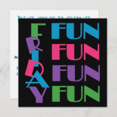 おもしろいの金曜日のSleepoverか眠りの10代のな誕生日 招待状 (正面/裏面)