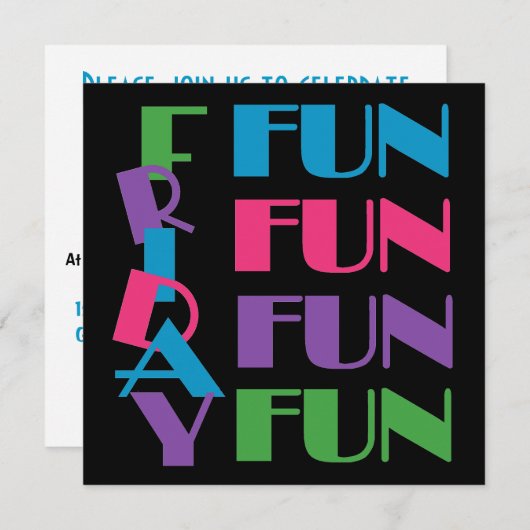 おもしろいの金曜日のSleepoverか眠りの10代のな誕生日 招待状 (正面/裏面)