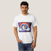 おもしろいの銀河系の虹のプリンセスのスケートボードのワイシャツメンズ Tシャツ (正面フル)