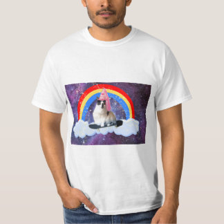 おもしろいの銀河系の虹のプリンセスのスケートボードのワイシャツメンズ Tシャツ