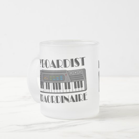 おもしろいの鍵盤楽器奏者非凡な音楽ギフト フロストグラスマグカップ (正面左)