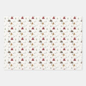 おもしろいの雪の休日ラッピング紙シート ラッピングペーパーシート (正面3)