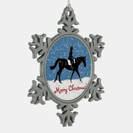 おもしろいの雪馬 スノーフレークピューターオーナメント (左)
