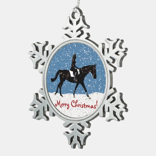 おもしろいの雪馬 スノーフレークピューターオーナメント (右)