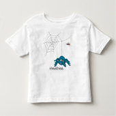 おもしろいの青いくもおよびはえの子供のTシャツ トドラーTシャツ (正面)