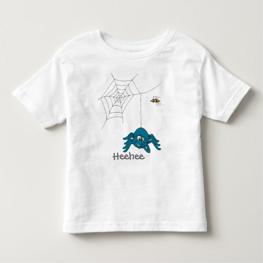おもしろいの青いくもおよびはえの子供のTシャツ トドラーTシャツ (正面)