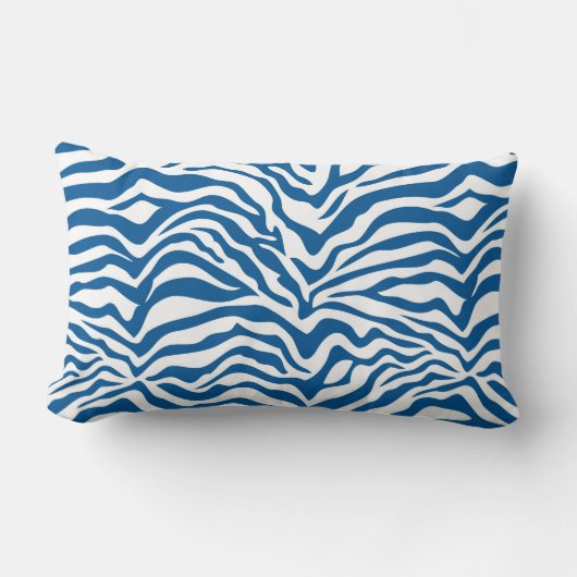 おもしろいの青いシマウマのストライプの野生のアニマルプリント ランバークッション (正面)