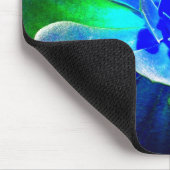 おもしろいの青および緑の芸術の花 マウスパッド (コーナー)