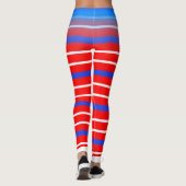 おもしろいの青と白の横ストライプ線の色 レギンス (裏面)