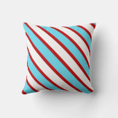 おもしろいの青緑の赤と白の対角線は縞で飾ります クッション (裏面)
