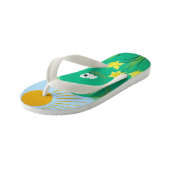 おもしろいの風光明媚なイラストレーションかわいい羊 キッズビーチサンダル (アングル)