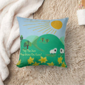 おもしろいの風光明媚なイラストレーションかわいい羊 クッション (ブランケット)